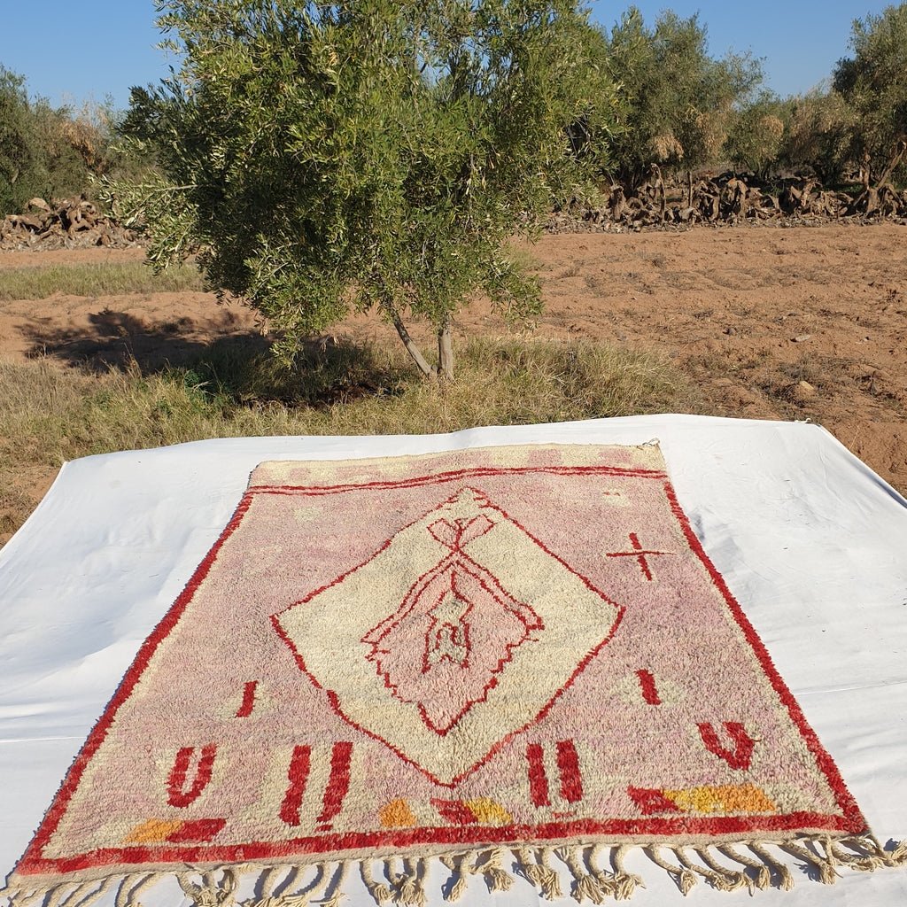 MOROCCAN BOUJAAD RUG | Moroccan Berber Rug | Colorful Rug Moroccan Carpet | Authentic Handmade Berber Bedroom Rugs | 9'8x6'6 Ft | 3x2 m - OunizZ