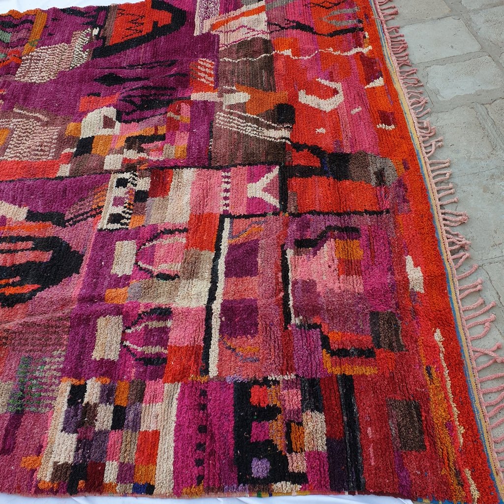 MOROCCAN BOUJAAD RUG | Moroccan Berber Rug | Colorful Rug Moroccan Carpet | Authentic Handmade Berber Living room Rug | 12'5x9'7 Ft | 4x3 m - OunizZ
