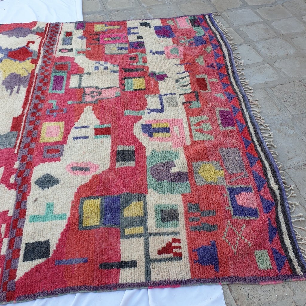 MOROCCAN BOUJAAD RUG | Moroccan Berber Rug | Colorful Rug Moroccan Carpet | Authentic Handmade Berber Living room Rug | 13x10 Ft | 4x3 m - OunizZ