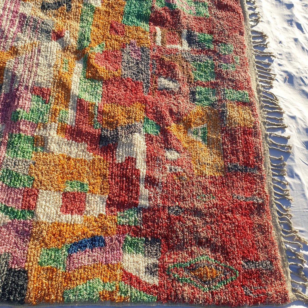 MOROCCAN BOUJAAD RUG | Moroccan Berber Rug | Colorful Rug Moroccan Carpet | Authentic Handmade Berber Living room Rugs | 13'1x10'1 Ft | 4x3,08 m - OunizZ