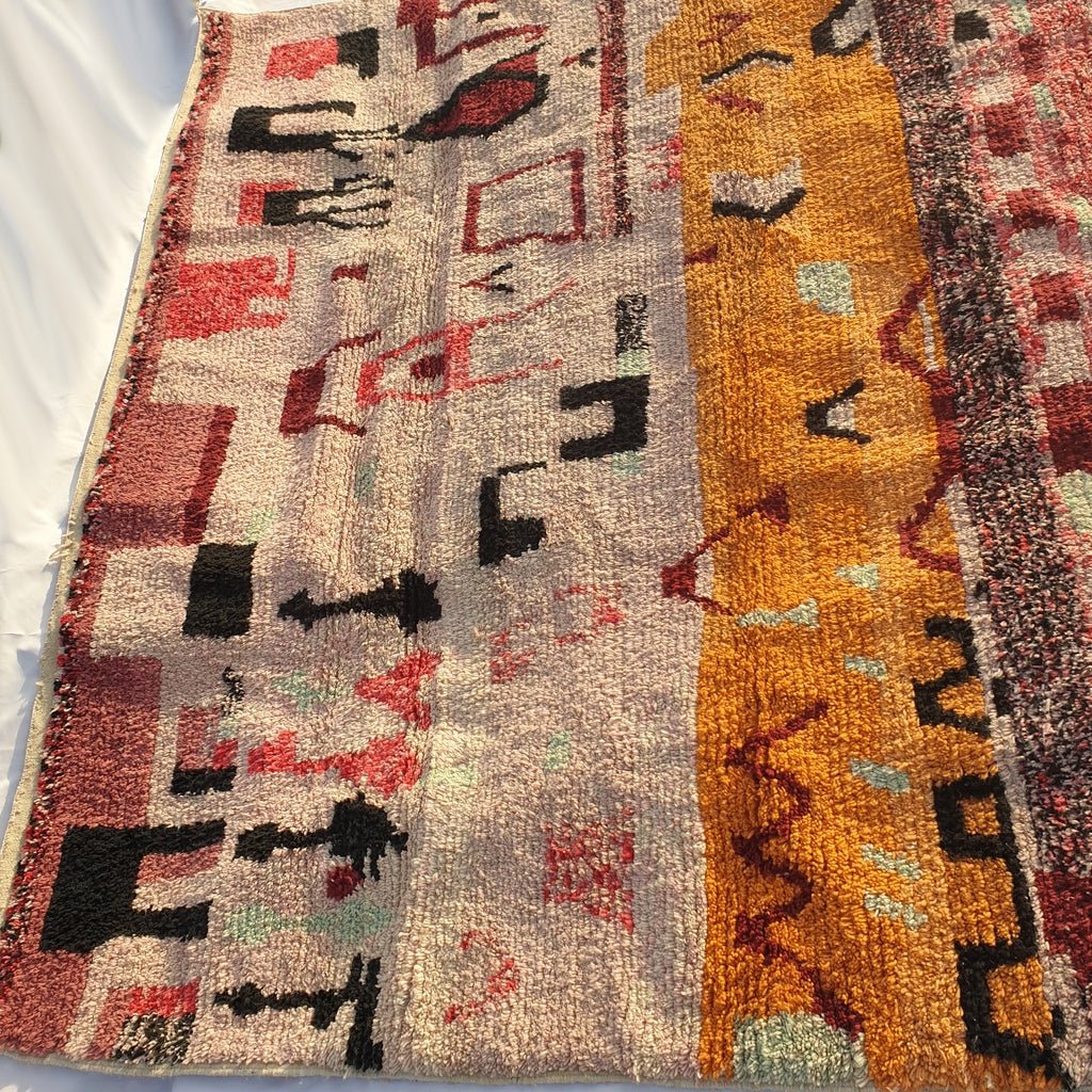MOROCCAN BOUJAAD RUG | Moroccan Berber Rug | Colorful Rug Moroccan Carpet | Authentic Handmade Berber Living room Rugs | 13'6x10'3 Ft | 4,14x3,14 m - OunizZ