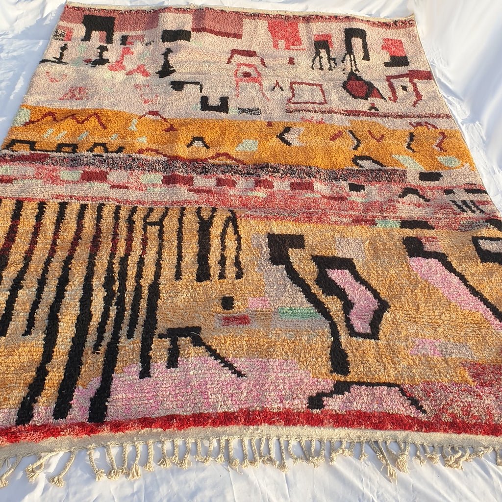 MOROCCAN BOUJAAD RUG | Moroccan Berber Rug | Colorful Rug Moroccan Carpet | Authentic Handmade Berber Living room Rugs | 13'6x10'3 Ft | 4,14x3,14 m - OunizZ