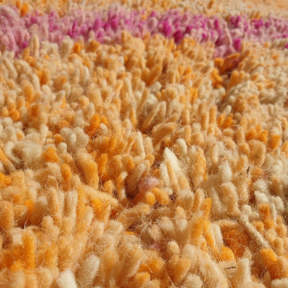 MOROCCAN BOUJAAD RUG | Moroccan Berber Rug | Orange & Pink Rug Moroccan Carpet | Authentic Handmade Berber Bedroom Rugs | 9'6x6'5 Ft | 2,94x1,98 m - OunizZ