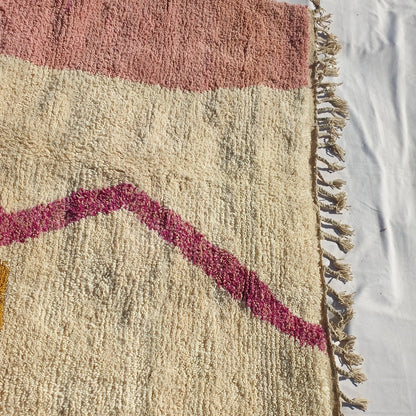 MOROCCAN BOUJAAD RUG | Moroccan Berber Rug | Orange & Pink Rug Moroccan Carpet | Authentic Handmade Berber Bedroom Rugs | 9'6x6'5 Ft | 2,94x1,98 m - OunizZ