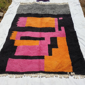 Moroccan Colorful Beni Rug | SIDIALI | 9'8 x 6'8 Ft | 3x2 m | 100% wool handmade - OunizZ