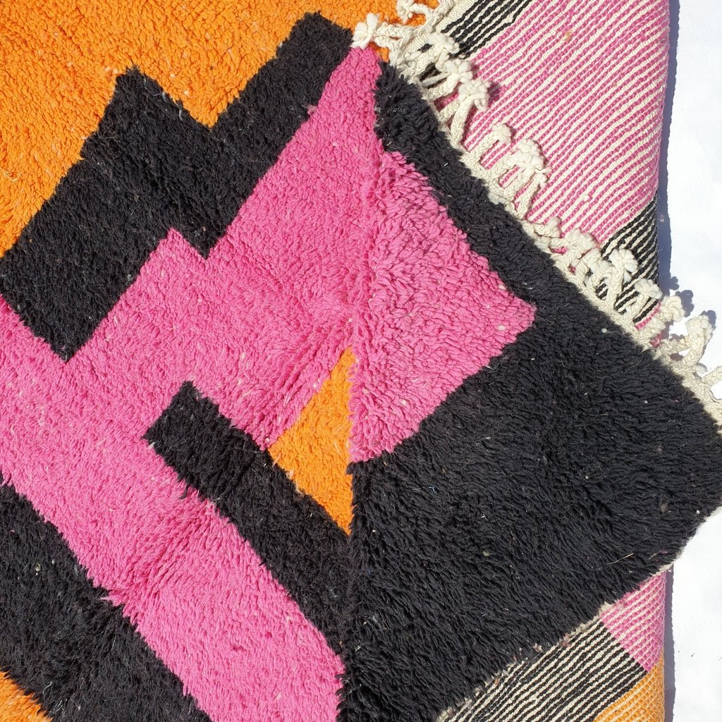 Moroccan Colorful Beni Rug | SIDIALI | 9'8 x 6'8 Ft | 3x2 m | 100% wool handmade - OunizZ