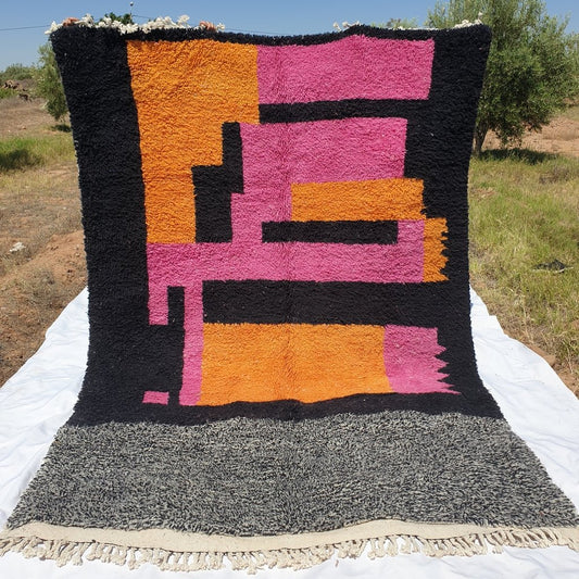 Moroccan Colorful Beni Rug | SIDIALI | 9'8 x 6'8 Ft | 3x2 m | 100% wool handmade - OunizZ