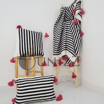 Moroccan Pom Pom Blankets + Cushions - OunizZ