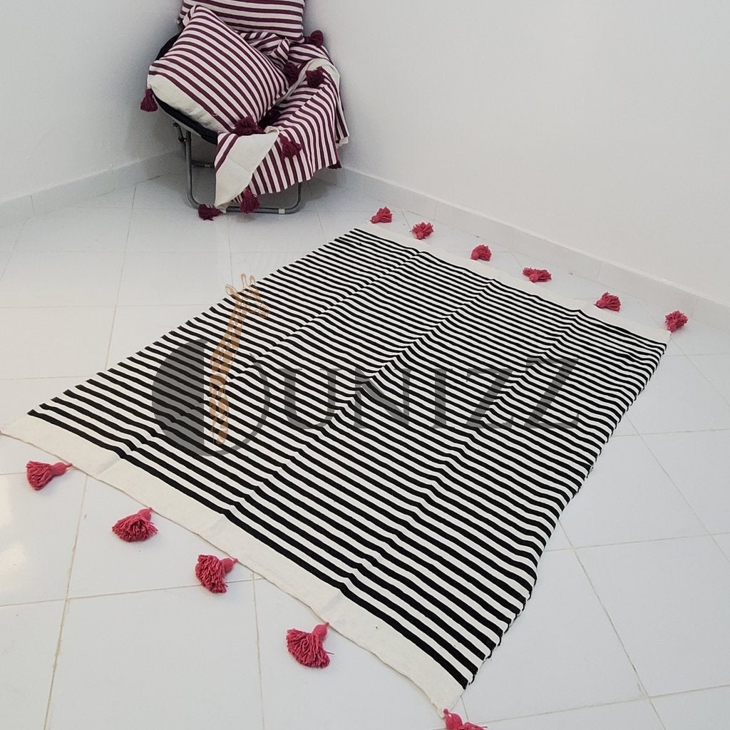 Moroccan Pom Pom Blankets + Cushions - OunizZ