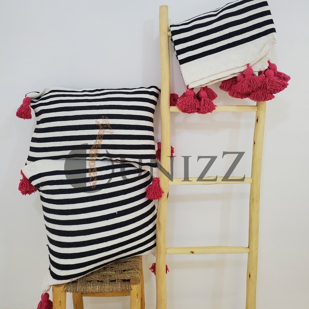 Moroccan Pom Pom Blankets + Cushions - OunizZ