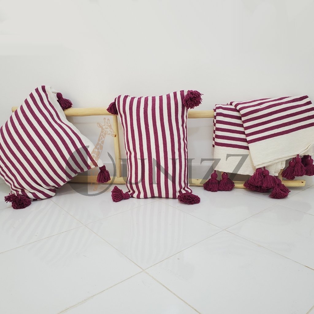 Moroccan Pom Pom Blankets + Cushions - OunizZ