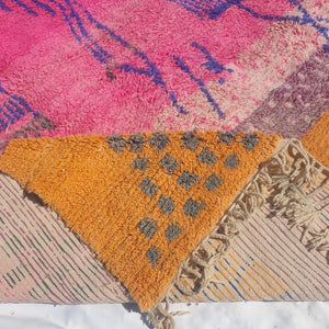Moroccan rug authentic Boujaad Pink & Orange | 13'3x10 ft | 4x3 m | Moroccan Berber rug | TANNAWT | Colorful handmade - OunizZ