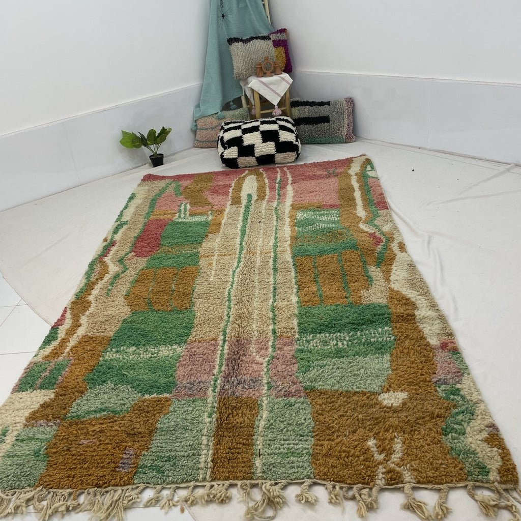 Moroccan Rug Boujaad | 9'6x6 Ft | 2,90x1,80 m | GHAID | 100% wool handmade - OunizZ
