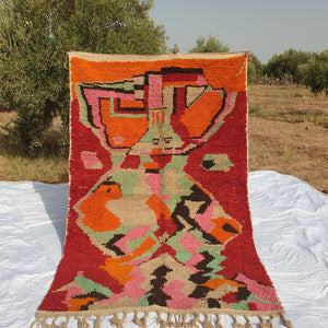 Moroccan Rug Boujaad Bedroom & living room carpet | IGHNA | 8'7x5'3 Ft | 2,64x1,63 m | 100% wool handmade - OunizZ