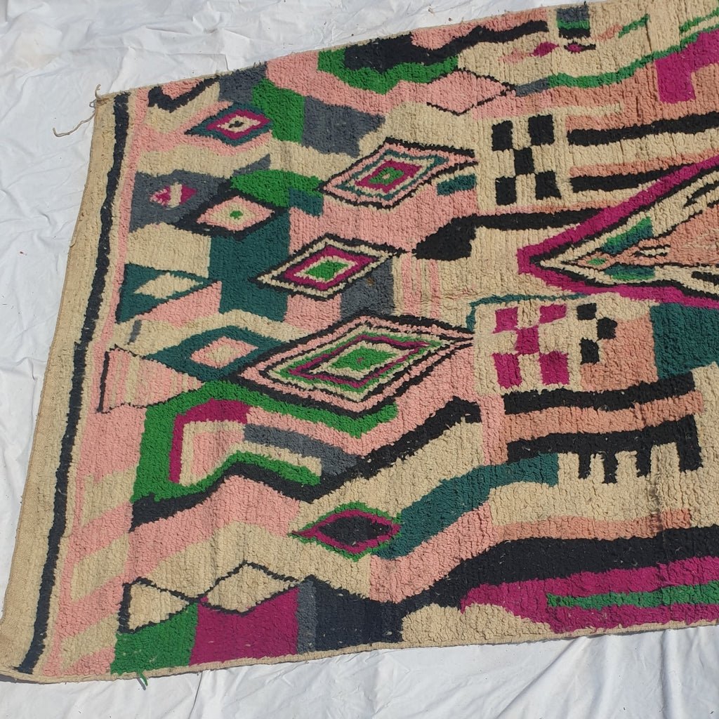 Moroccan Rug Boujaad Colorful Living room carpet | 10'1x6'8 Ft | 308x206 cm | BIRKI | 100% wool handmade - OunizZ