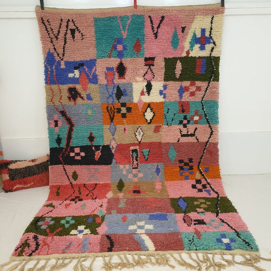 Moroccan Rug Boujaad Colorful Living room carpet | 10'2x6'4 Ft | 310x196 cm | MADOER | 100% wool handmade - OunizZ
