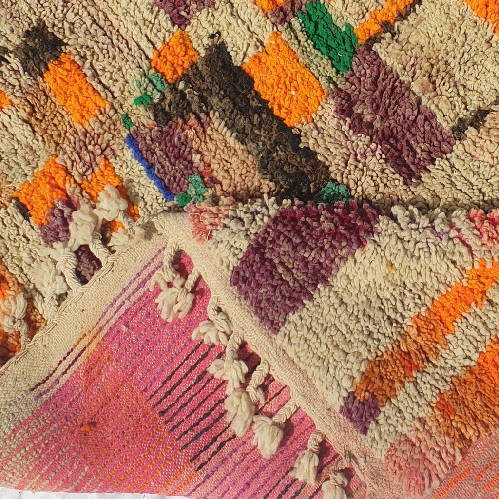 Moroccan Rug Boujaad Colorful Living room carpet | 9'5x6'3 Ft | 290x193 cm | SAHINE | 100% wool handmade - OunizZ