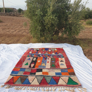Moroccan Rug Boujaad Colorful Living room carpet | 9'5x6'9 Ft | 291x210 cm | DAMKA | 100% wool handmade - OunizZ