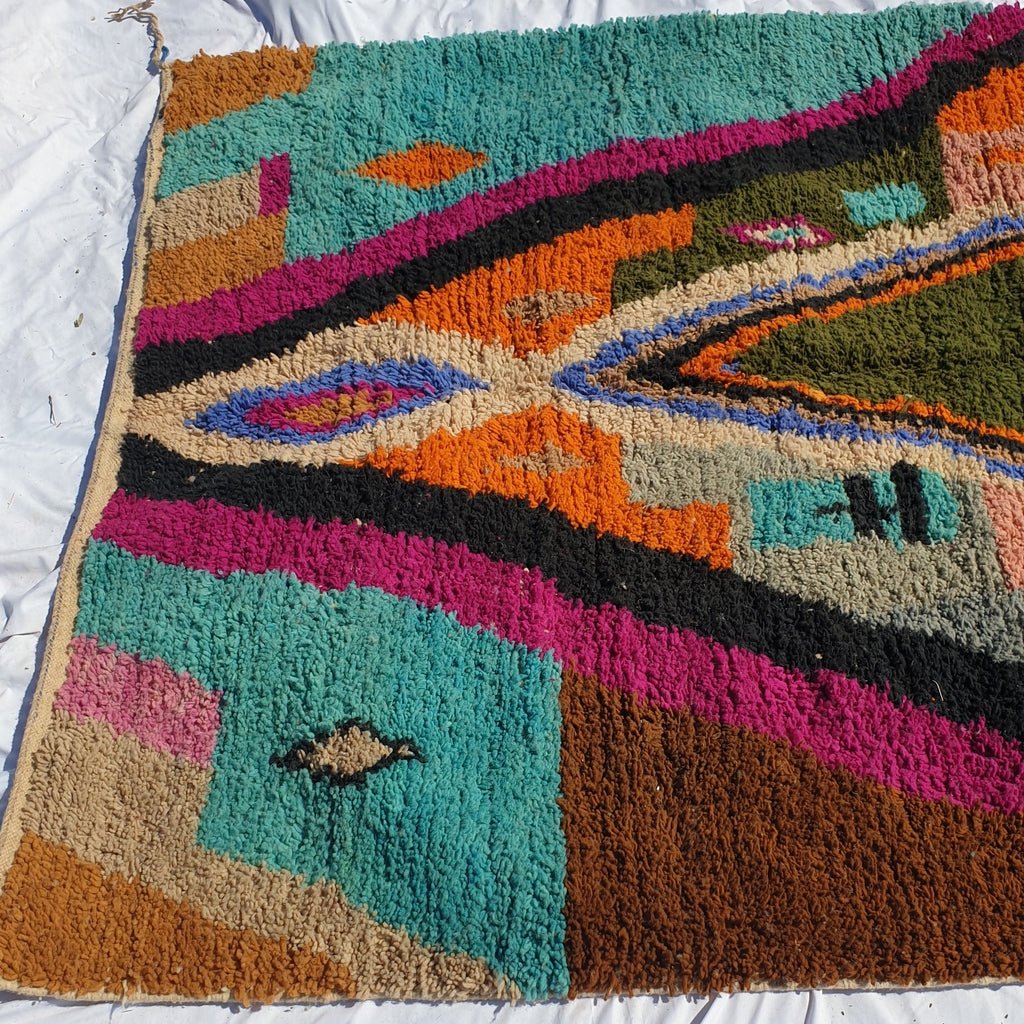 Moroccan Rug Boujaad Colorful Living room carpet | 9'7x6'3 Ft | 296x192 cm | GHAYAN | 100% wool handmade - OunizZ