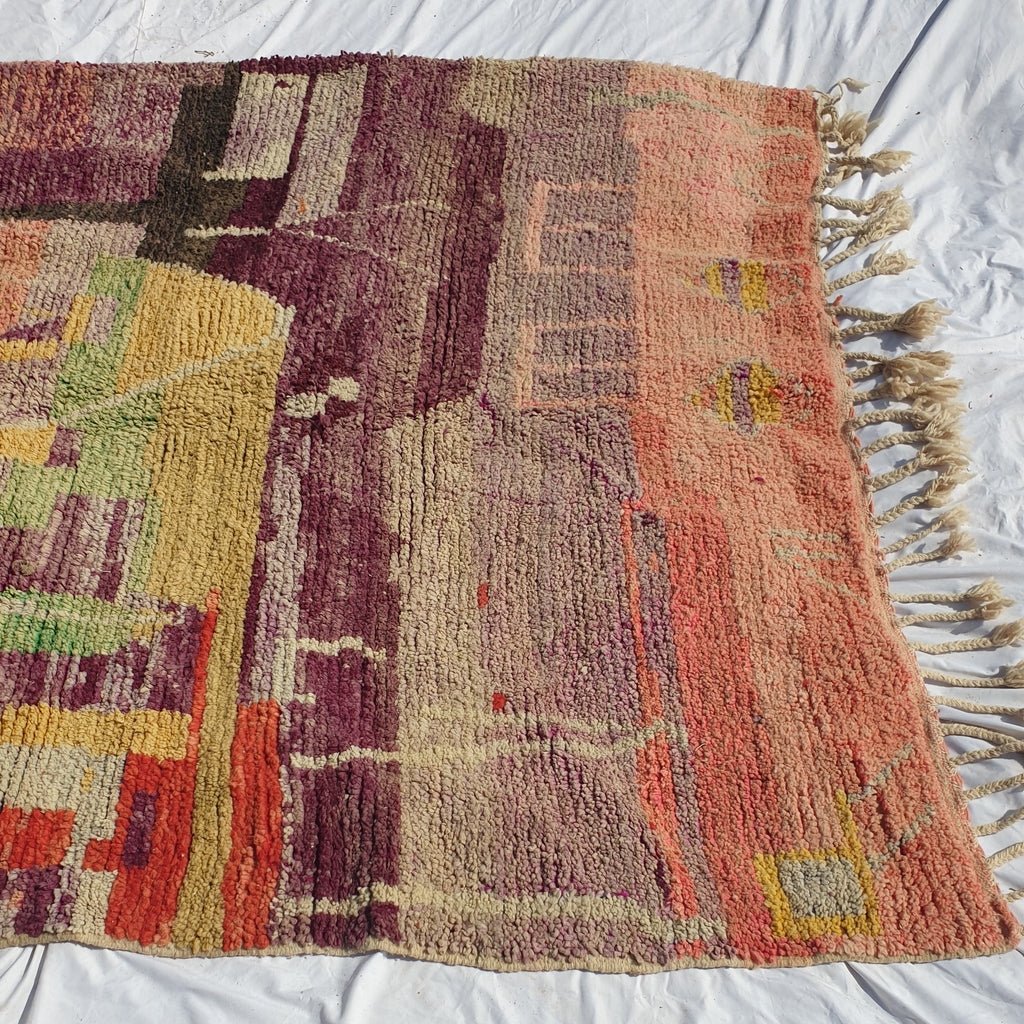 Moroccan Rug Boujaad Colorful Living room carpet | 9'8x6'9 Ft | 3x2,1 m | BILOUH | 100% wool handmade - OunizZ