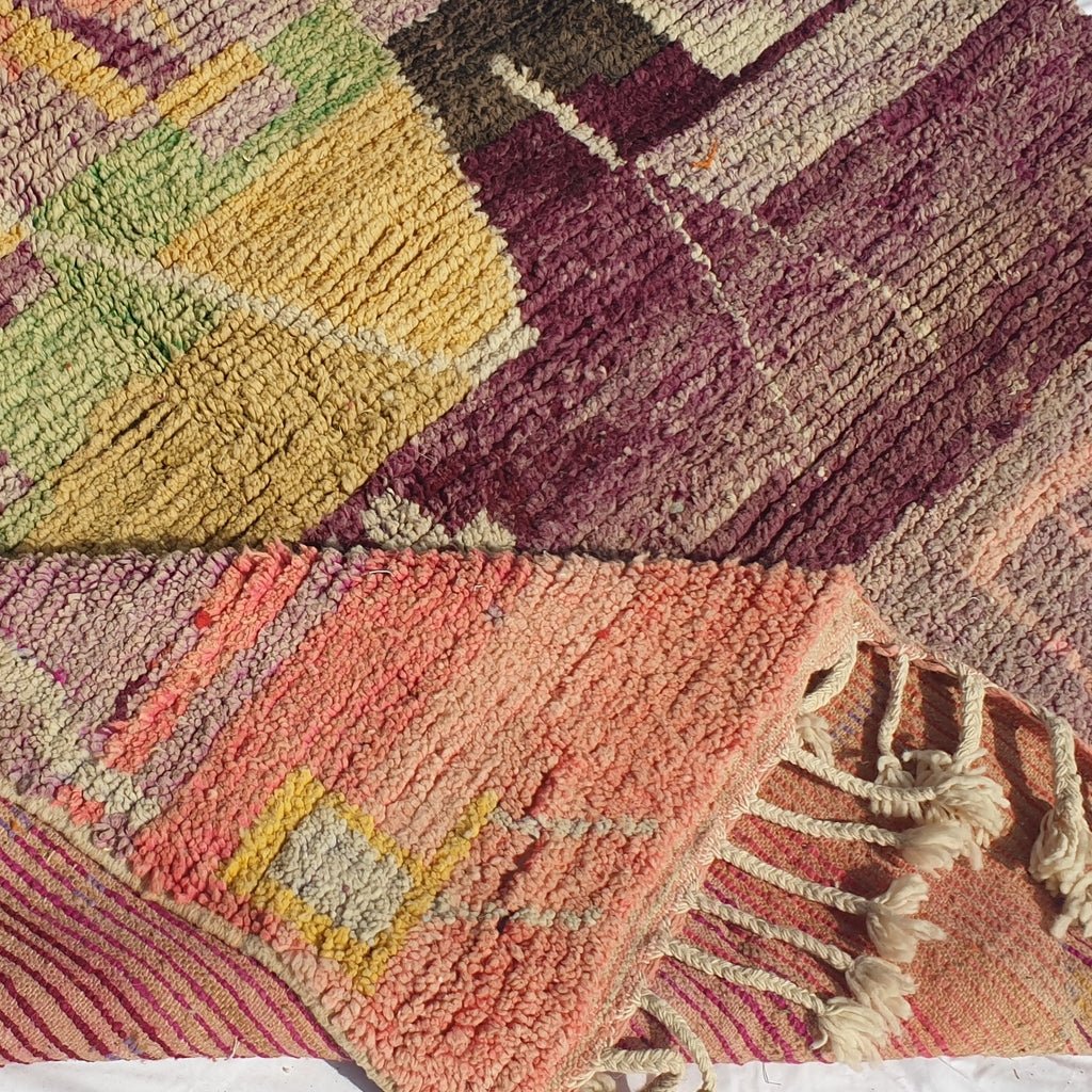 Moroccan Rug Boujaad Colorful Living room carpet | 9'8x6'9 Ft | 3x2,1 m | BILOUH | 100% wool handmade - OunizZ