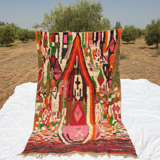 Moroccan Rug Boujaad Colorful Living room carpet | 9'x5'8 Ft | 275x176 cm | MACHT | 100% wool handmade - OunizZ
