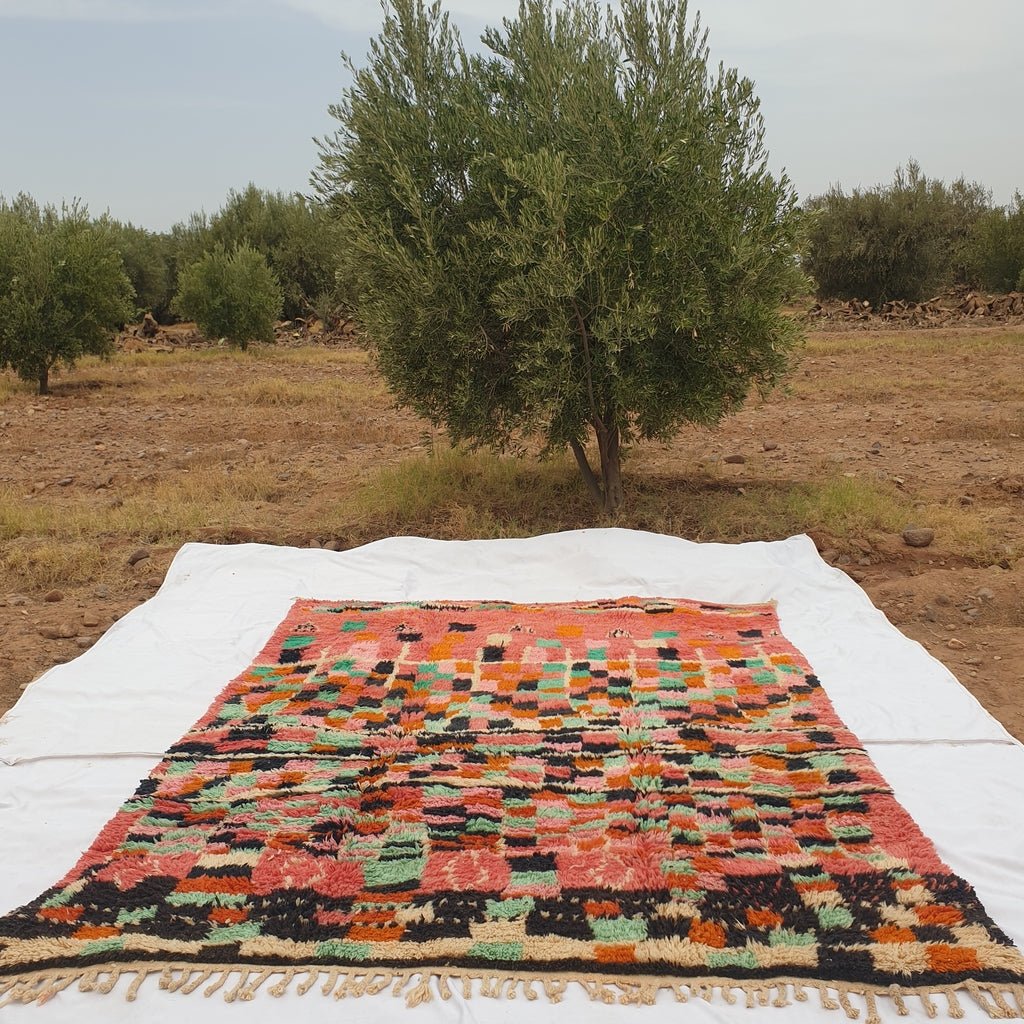 Moroccan Rug Colorful living room Boujaad | 10x8 Ft | 3,2x2,40 m | SAFYA | 100% wool handmade - OunizZ