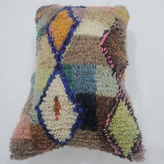 Moroccan Rug Cushion Covers - Moroccan Rug Pillow - Handmade Moroccan rug Pillow Cover - Wool cushion covers - Moroccan handmade pillow cover - OunizZ