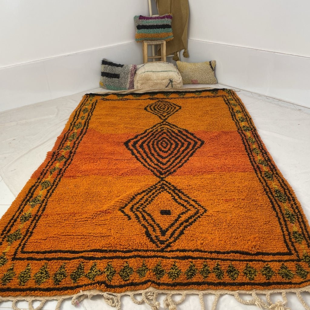 Moroccan Rug Orange Boujaad | 10'5x6'9 Ft | 3,2x2,1 m | ORARDA| 100% wool handmade - OunizZ