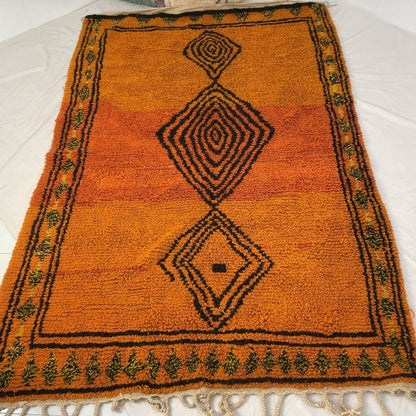 Moroccan Rug Orange Boujaad | 10'5x6'9 Ft | 3,2x2,1 m | ORARDA| 100% wool handmade - OunizZ