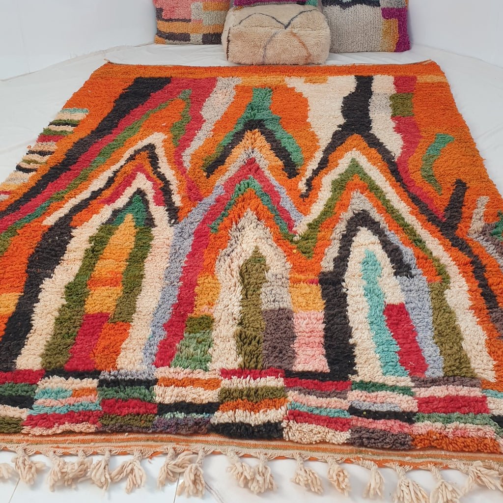 Moroccan Rug Orange Boujaad | 9'7x7 Ft | 3x2 m | ANJAZ | 100% wool handmade - OunizZ