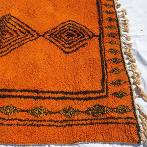 Moroccan Rug Orange Boujaad | 9x8 Ft | 2,80x2,46 m | PICATA | 100% wool handmade - OunizZ