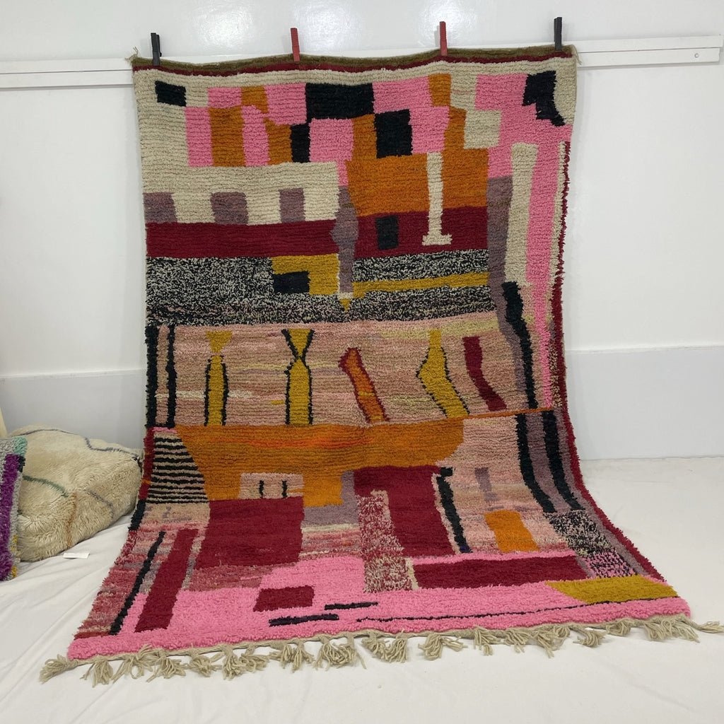 Moroccan Rug Pink Boujaad | 10x6'6 Ft | 3x2 m | KLOUNE | 100% wool handmade - OunizZ
