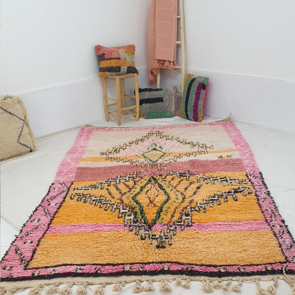 Moroccan Rug Pink & Orange Boujaad | 10x6'2 Ft | 3x1,88 m | AMBROKA | 100% wool handmade - OunizZ