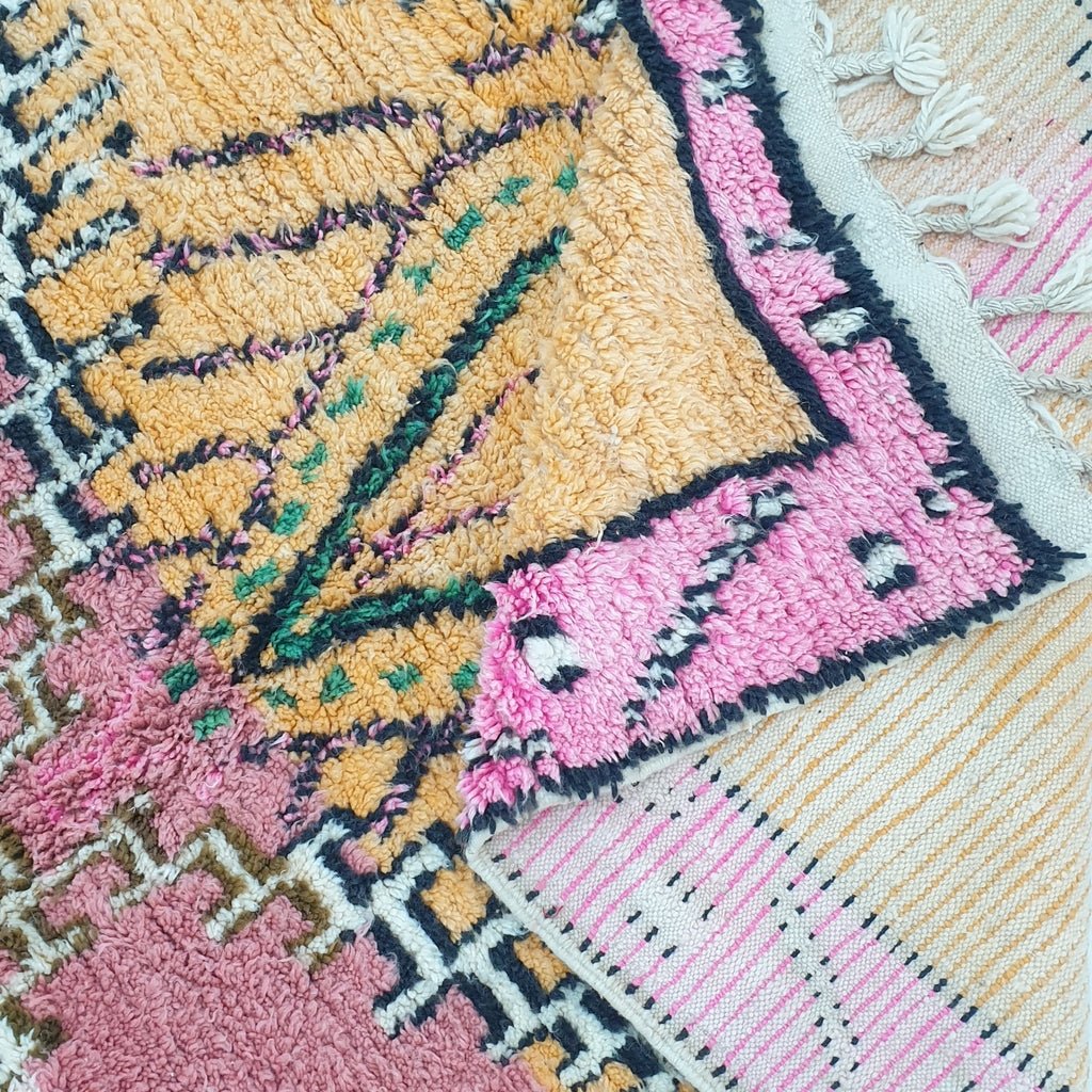 Moroccan Rug Pink & Orange Boujaad | 10x6'2 Ft | 3x1,88 m | AMBROKA | 100% wool handmade - OunizZ