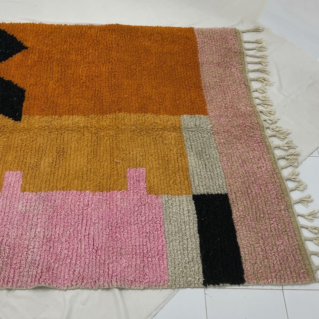 Moroccan Rug Pink Orange Boujaad | 9'5x6'5 Ft | 2,9x2 m | BIDOUH | 100% wool handmade - OunizZ