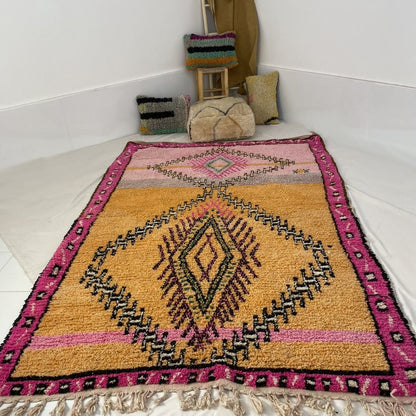 Moroccan Rug Pink & Orange Boujaad | 9'8x6'2 Ft | 3x1,9 m | AMBROKA | 100% wool handmade - OunizZ