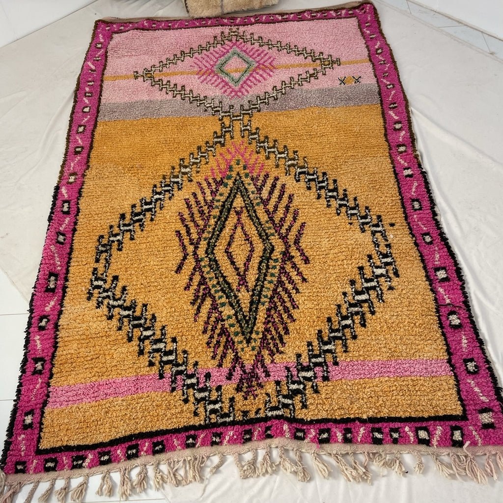 Moroccan Rug Pink & Orange Boujaad | 9'8x6'2 Ft | 3x1,9 m | AMBROKA | 100% wool handmade - OunizZ