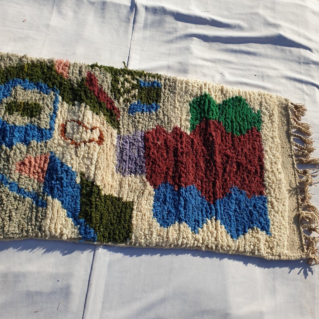 Moroccan Runner Rug | Authentic Boujaad Runner | Colorful Wool Rug | Berber Runner | Hallway Runner | 10'1 x 2'6 Ft | 3,08x78 cm - OunizZ