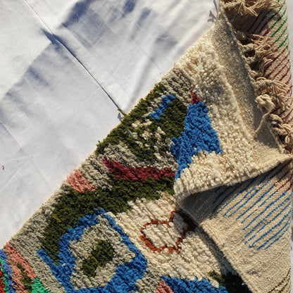 Moroccan Runner Rug | Authentic Boujaad Runner | Colorful Wool Rug | Berber Runner | Hallway Runner | 10'1 x 2'6 Ft | 3,08x78 cm - OunizZ