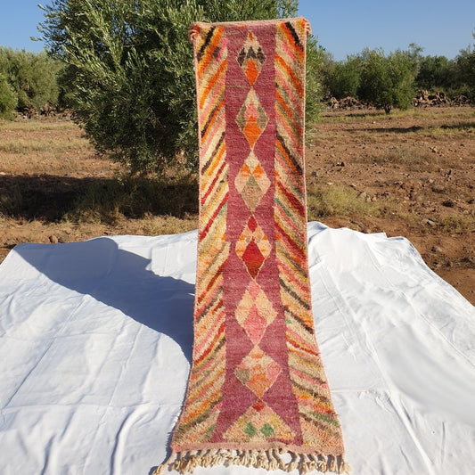 Moroccan Authentic Boujaad Runner Rug