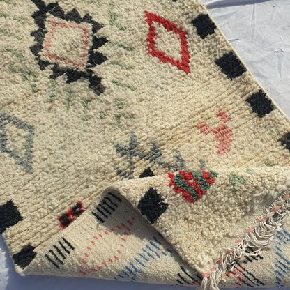 Moroccan Runner Rug | Authentic Boujaad Runner | Colorful Wool Rug | Berber Runner | Lightweight | Hallway Runner | Geometric | 10'1 x 2'4 Ft | 307x73 cm - OunizZ