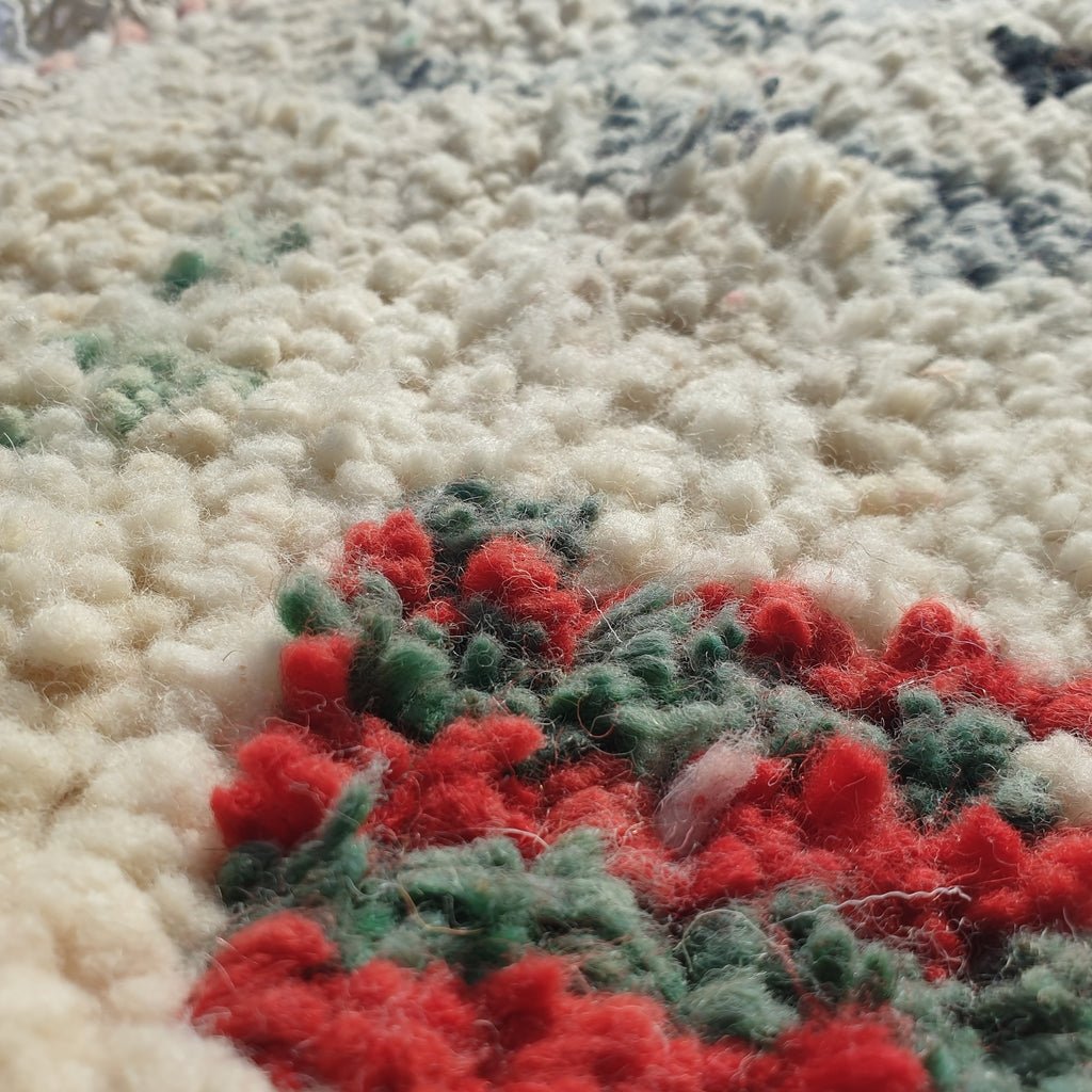 Moroccan Runner Rug | Authentic Boujaad Runner | Colorful Wool Rug | Berber Runner | Lightweight | Hallway Runner | Geometric | 10'1 x 2'4 Ft | 307x73 cm - OunizZ