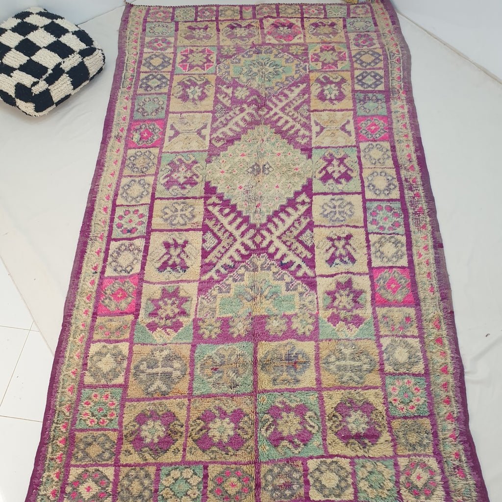 Moroccan VINTAGE Purple Rug | 10'9x6'3 Ft | 3,32x1,92 m | MAKOLA | 100% wool handmade - OunizZ