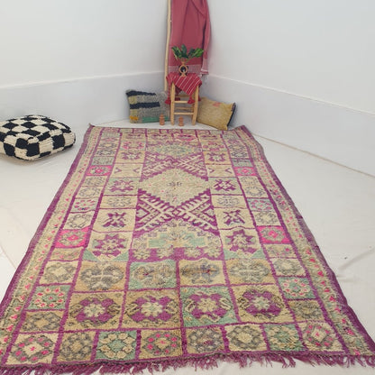 Moroccan VINTAGE Purple Rug | 10'9x6'3 Ft | 3,32x1,92 m | MAKOLA | 100% wool handmade - OunizZ