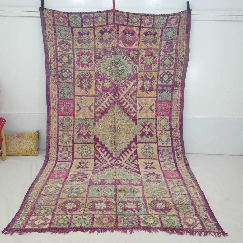 Moroccan VINTAGE Purple Rug | 10'9x6'3 Ft | 3,32x1,92 m | MAKOLA | 100% wool handmade - OunizZ