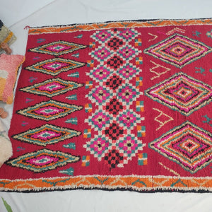 Moroccan VINTAGE Red Rug | 9'9x5'8 Ft | 3x1,77 m | TABELDA | 100% wool handmade - OunizZ