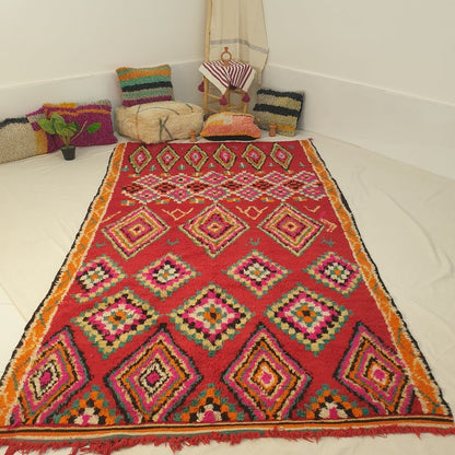 Moroccan VINTAGE Red Rug | 9'9x5'8 Ft | 3x1,77 m | TABELDA | 100% wool handmade - OunizZ