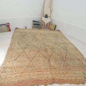 Moroccan VINTAGE Rug | 11'3x7'8 Ft | 3,45x2,38 m | DARNA | 100% wool handmade - OunizZ