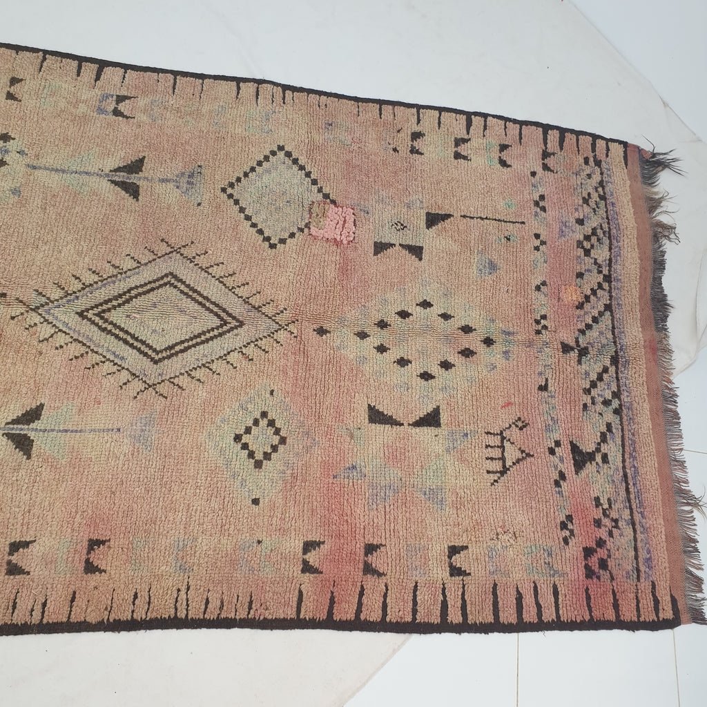 Moroccan VINTAGE Rug | 12'4x5'1 Ft | 3,79x1,56 m | TOWABA | 100% wool handmade - OunizZ